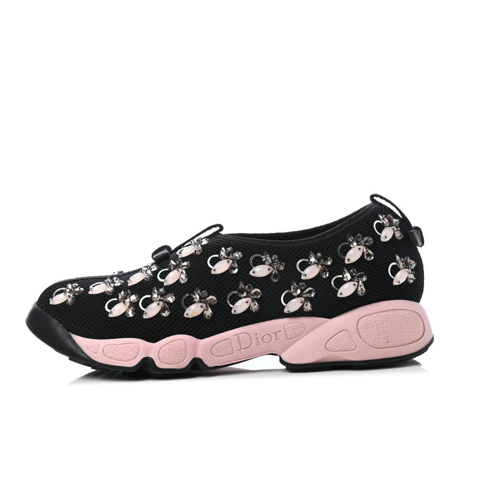 Dior Fusion Embellished Sneakers 39 – Black Pink Crystal Rare Pair